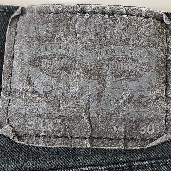 Levi's Black 513 Size 34 30 Jeans - Picture 5 of 6
